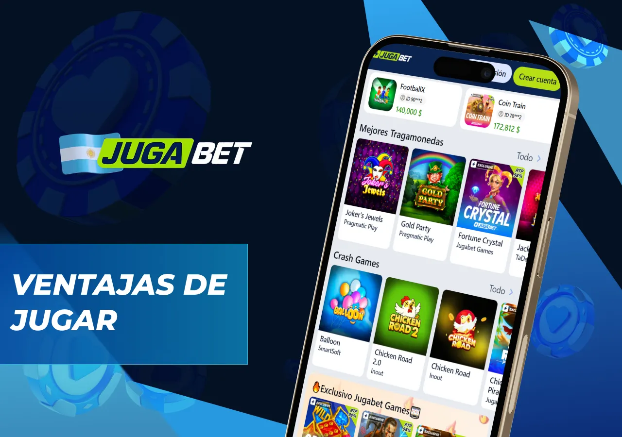 Ventajas de jugar a través de la aplicación móvil de Jugabet.